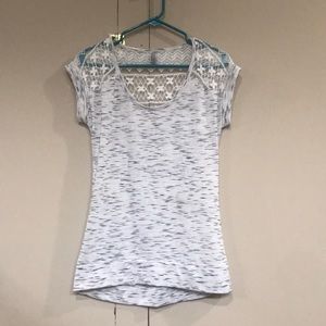 Vanity t-shirt with sheer lacey back